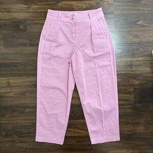 J.Crew Women’s Pleated High Waist Pink Chino Ankle Pants Size 6 EUC